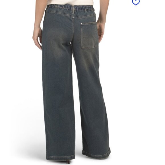NEW MADDEN GIRL Seam Detail Wide Leg Jeans IN Dark Wash for women 825 2m7 - Picture 2 of 4